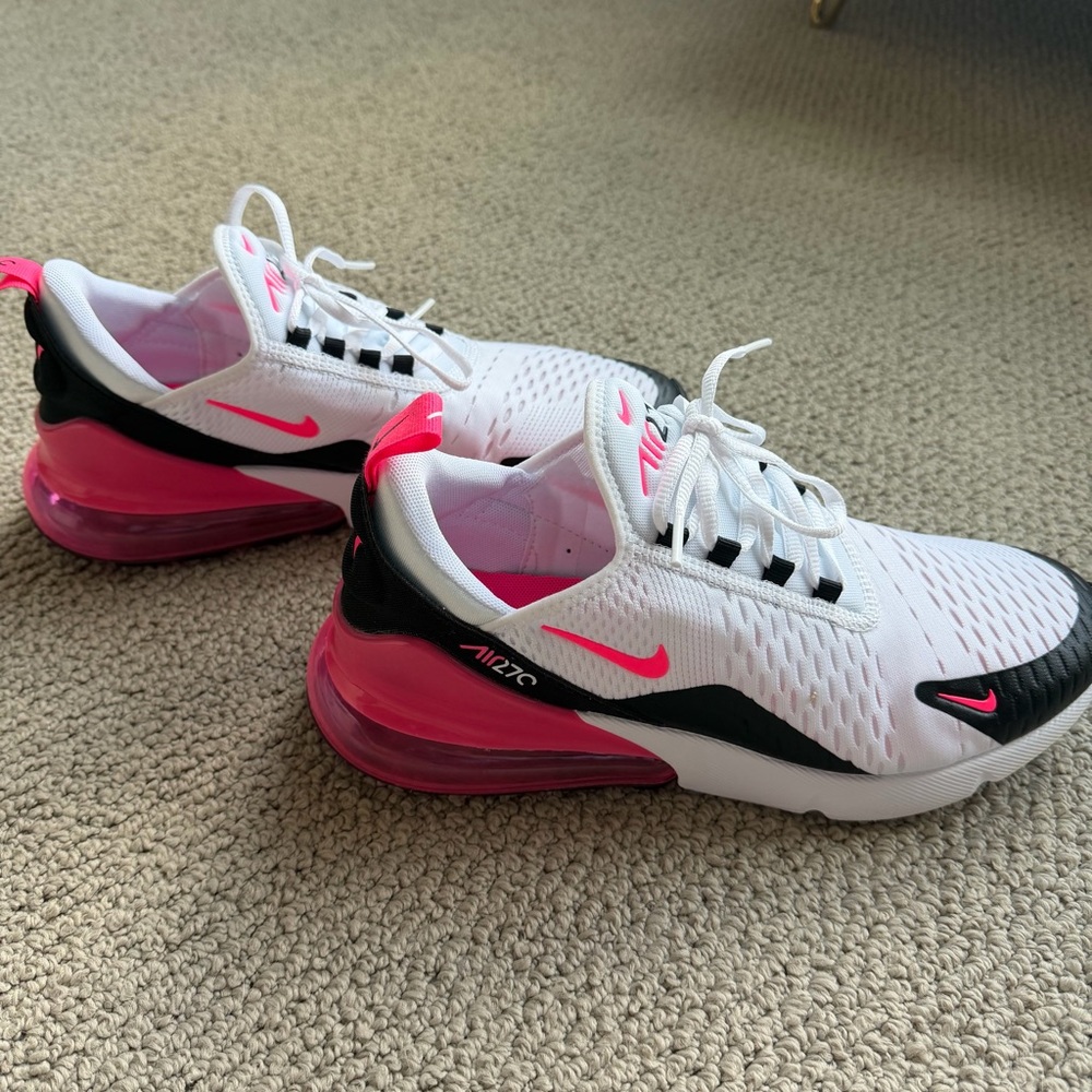 Nike Air Max 270 White with Pink and Black Accents - Picture 5 of 8